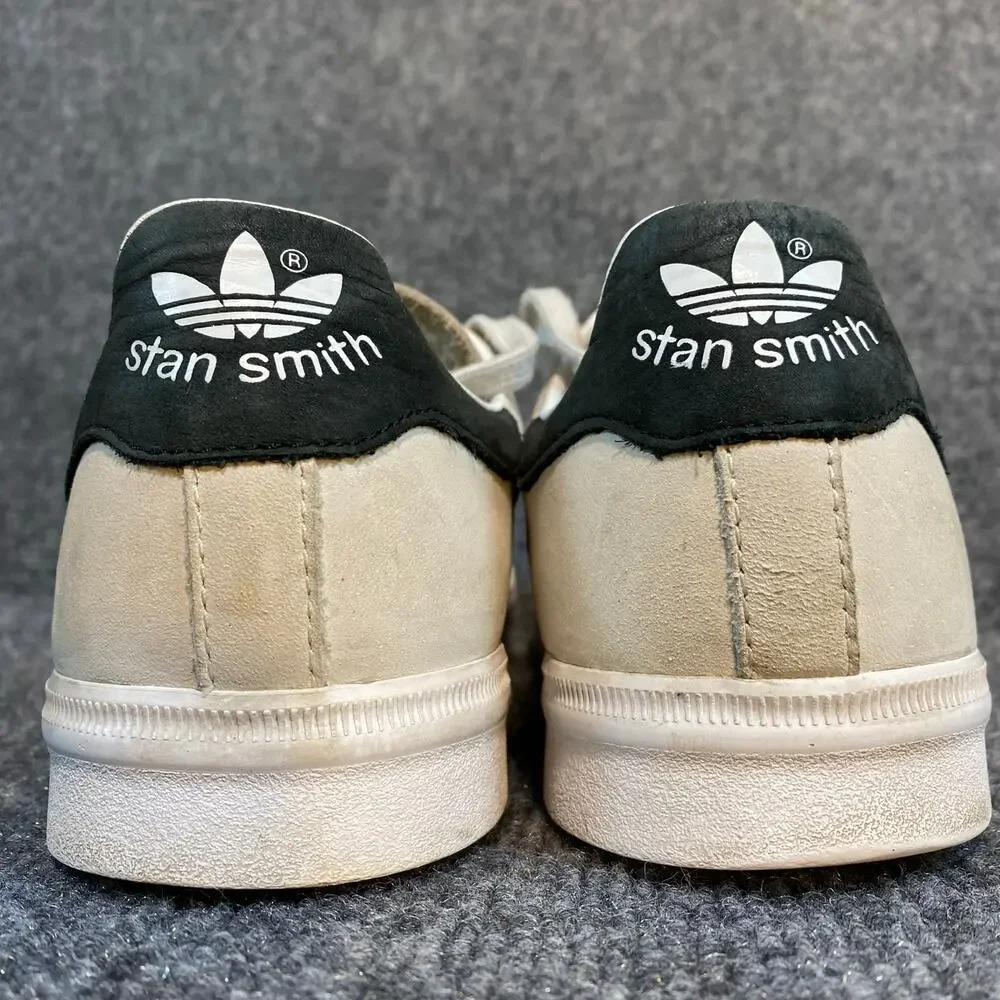 Adidas Stan Smith Vulc Mens Shoes 7 All Leather Lo Top White Black Sneakers